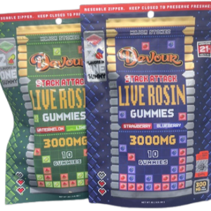 DEVOUR LIVE ROSIN GUMMIES 3000MG